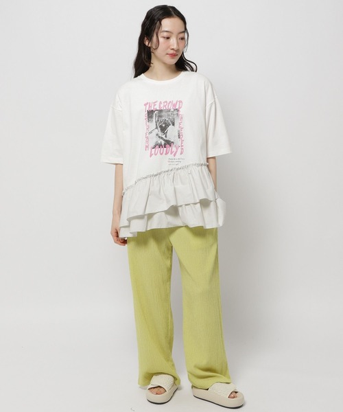 niko and...(ニコアンド)の「布帛コンビフリルロックTシャツ(Tシャツ/カットソー・レディース・オフホワイト/ブルー/チャコール/ライトグレー・LARGE/MEDIUM)」の20枚目の写真