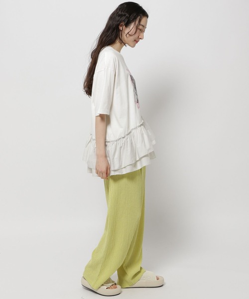 niko and...(ニコアンド)の「布帛コンビフリルロックTシャツ(Tシャツ/カットソー・レディース・オフホワイト/ブルー/チャコール/ライトグレー・LARGE/MEDIUM)」の21枚目の写真