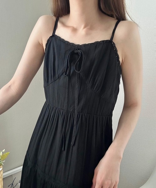LAUIR（ラウアー）の「フロントリボンレースフリルキャミワンピース[高身長サイズMT有り]（ワンピース・レディース・ホワイト/ライトグレー/ブラック・MEDIUM/LARGE/MT）」の19枚目の写真