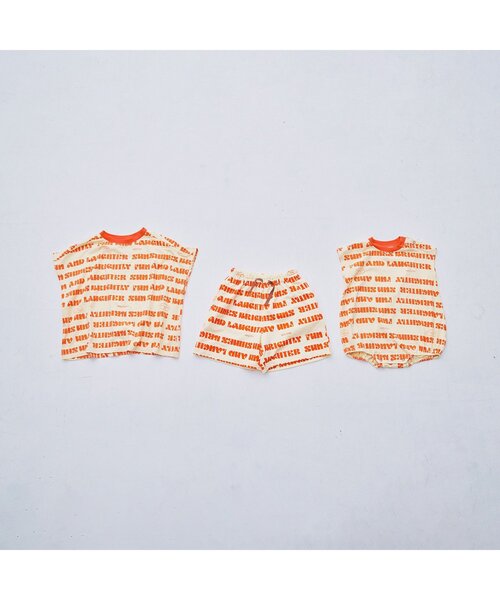 p.premier（ピードットプルミエ）の「【リンク/セットアップ可】総柄ワイドノースリーブストレッチTシャツ（Tシャツ/カットソー・キッズ・チャコール/オレンジ/キャメル/レッド・80/90/100/110/120/130/140）」の18枚目の写真