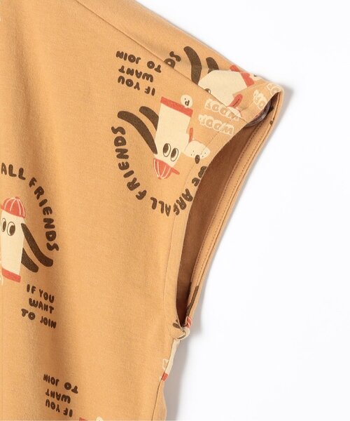 p.premier（ピードットプルミエ）の「【リンク/セットアップ可】総柄ワイドノースリーブストレッチTシャツ（Tシャツ/カットソー・キッズ・チャコール/オレンジ/キャメル/レッド・80/90/100/110/120/130/140）」の15枚目の写真