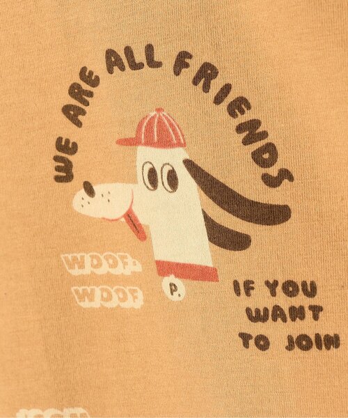 p.premier（ピードットプルミエ）の「【リンク/セットアップ可】総柄ワイドノースリーブストレッチTシャツ（Tシャツ/カットソー・キッズ・チャコール/オレンジ/キャメル/レッド・80/90/100/110/120/130/140）」の13枚目の写真