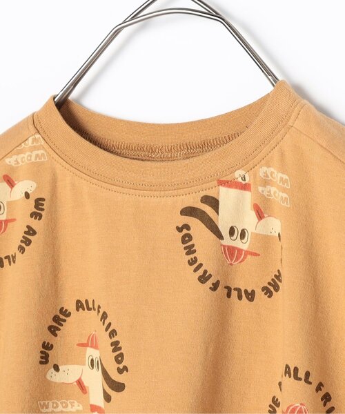 p.premier（ピードットプルミエ）の「【リンク/セットアップ可】総柄ワイドノースリーブストレッチTシャツ（Tシャツ/カットソー・キッズ・チャコール/オレンジ/キャメル/レッド・80/90/100/110/120/130/140）」の5枚目の写真