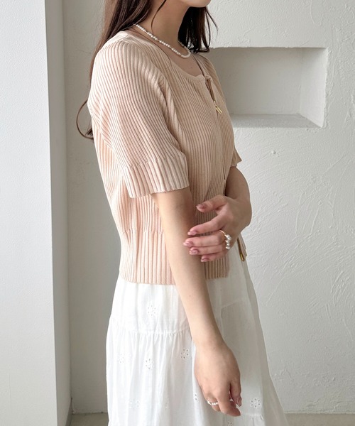 apres jour clair（アプレジュールクレア）の「【apres jour clair】Wジップカーディガン（カーディガン/ボレロ・レディース・アイボリー/ピンク/ベージュ・X-LARGE/フリー）」の20枚目の写真