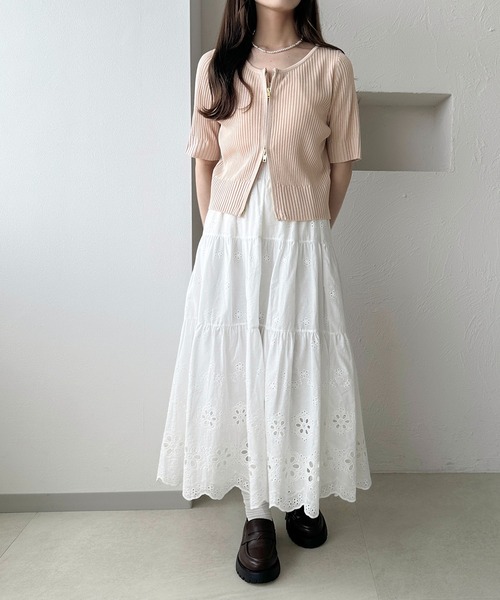 apres jour clair（アプレジュールクレア）の「【apres jour clair】Wジップカーディガン（カーディガン/ボレロ・レディース・アイボリー/ピンク/ベージュ・X-LARGE/フリー）」の22枚目の写真