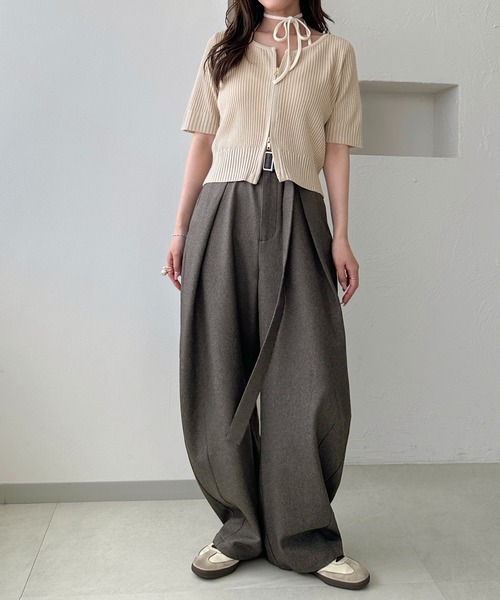 apres jour clair（アプレジュールクレア）の「【apres jour clair】Wジップカーディガン（カーディガン/ボレロ・レディース・アイボリー/ピンク/ベージュ・X-LARGE/フリー）」の15枚目の写真