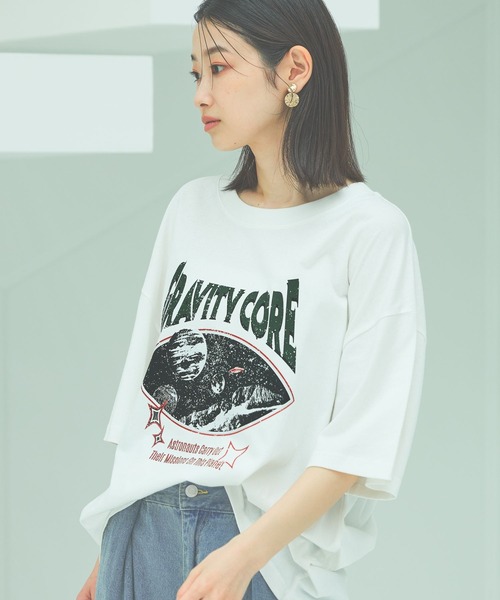 LAKOLE（ラコレ）の「アソートバンドTEE / 493604（Tシャツ/カットソー・レディース・オフホワイト/チャコール/ベージュ/ネイビー・FREE）」の2枚目の写真