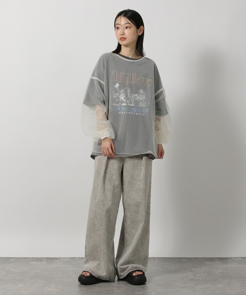 LAKOLE（ラコレ）の「アソートバンドTEE / 493604（Tシャツ/カットソー・レディース・オフホワイト/チャコール/ベージュ/ネイビー・FREE）」の12枚目の写真