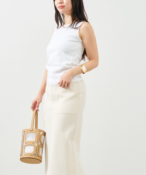 MICA&DEAL（マイカ＆ディール）の「スクエア2WAYタンクトップ（タンクトップ・レディース・ブラック/ホワイト/ベージュ・FREE）」の10枚目の写真