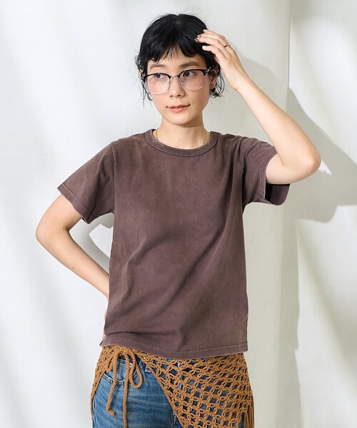 FREAK'S STORE（フリークスストア）の「ケミカル加工Tシャツ（Tシャツ/カットソー・レディース・ブラウン/ブルー/ブラック・ﾌﾘ-）」の3枚目の写真