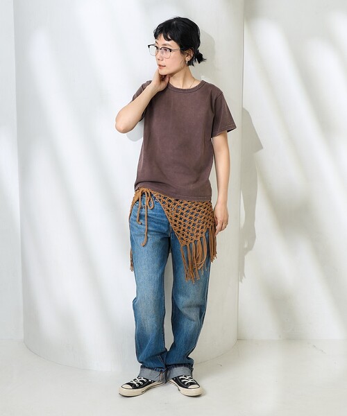 FREAK'S STORE（フリークスストア）の「ケミカル加工Tシャツ（Tシャツ/カットソー・レディース・ブラウン/ブルー/ブラック・ﾌﾘ-）」の5枚目の写真