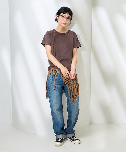 FREAK'S STORE（フリークスストア）の「ケミカル加工Tシャツ（Tシャツ/カットソー・レディース・ブラウン/ブルー/ブラック・ﾌﾘ-）」の6枚目の写真