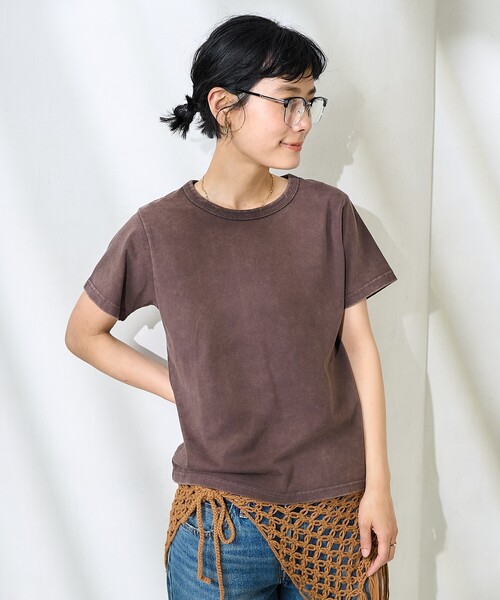 FREAK'S STORE（フリークスストア）の「ケミカル加工Tシャツ（Tシャツ/カットソー・レディース・ブラウン/ブルー/ブラック・ﾌﾘ-）」の7枚目の写真