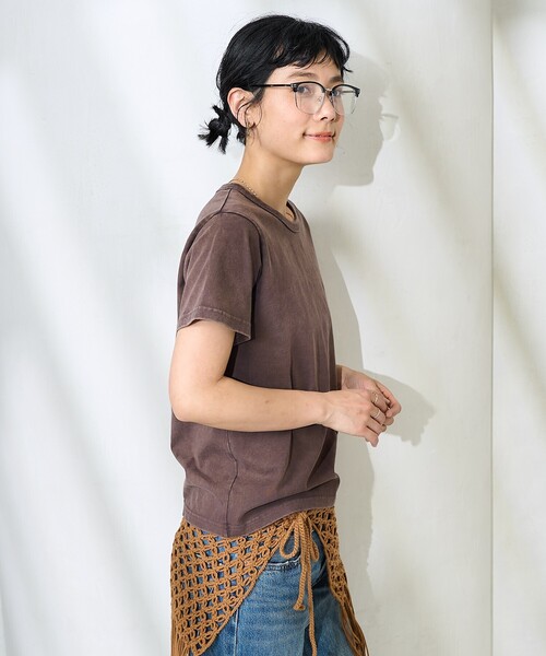 FREAK'S STORE（フリークスストア）の「ケミカル加工Tシャツ（Tシャツ/カットソー・レディース・ブラウン/ブルー/ブラック・ﾌﾘ-）」の8枚目の写真
