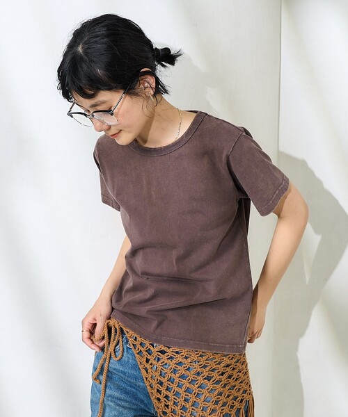 FREAK'S STORE（フリークスストア）の「ケミカル加工Tシャツ（Tシャツ/カットソー・レディース・ブラウン/ブルー/ブラック・ﾌﾘ-）」の9枚目の写真