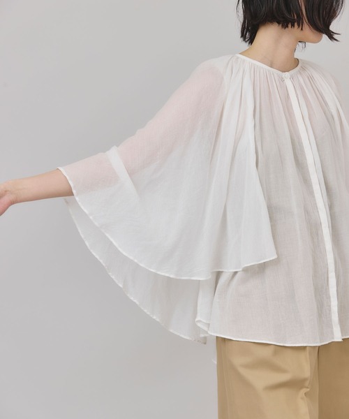 Curensology 2025SS カディライクケープブラウス　ホワイト Curensology 2025SS カディライクケープブラウス ホワイト