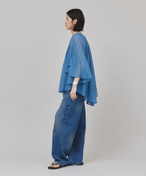Curensology(カレンソロジー)の「Curensology(カレンソロジー)/カディライクケープブラウス(シャツ/ブラウス・レディース・サックスブルー/ブラック/ネイビー/ホワイト・FREE)」の8枚目の写真