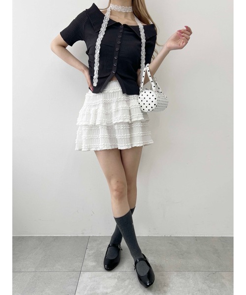 PHILLY（フィリー）の「【PHILLY】ボタンオフショルトップス（Tシャツ/カットソー・レディース・ブラック/ホワイト/チャコールグレー・FREE）」の13枚目の写真