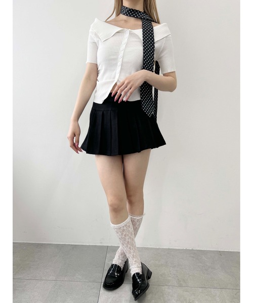 PHILLY（フィリー）の「【PHILLY】ボタンオフショルトップス（Tシャツ/カットソー・レディース・ブラック/ホワイト/チャコールグレー・FREE）」の7枚目の写真