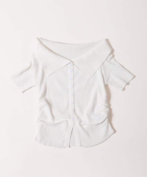 PHILLY（フィリー）の「【PHILLY】ボタンオフショルトップス（Tシャツ/カットソー・レディース・ブラック/ホワイト/チャコールグレー・FREE）」の15枚目の写真