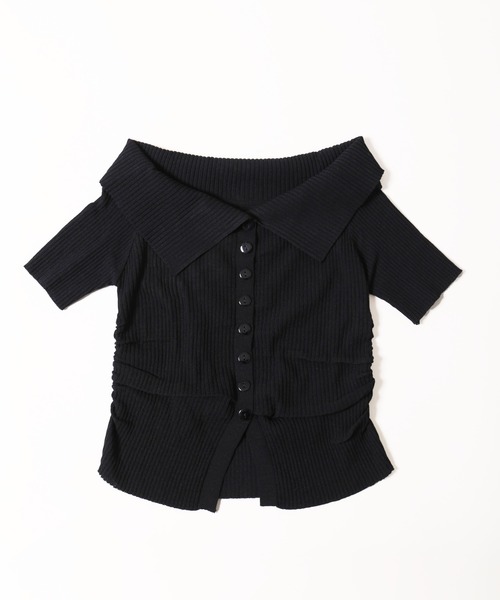 PHILLY（フィリー）の「【PHILLY】ボタンオフショルトップス（Tシャツ/カットソー・レディース・ブラック/ホワイト/チャコールグレー・FREE）」の16枚目の写真