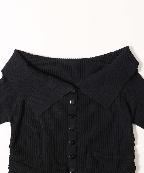 PHILLY（フィリー）の「【PHILLY】ボタンオフショルトップス（Tシャツ/カットソー・レディース・ブラック/ホワイト/チャコールグレー・FREE）」の18枚目の写真