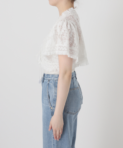 ブラウス シャツ IENA LA BOUCLE コットンレースショートボレロ レディース IENA LA BOUCLE コットンレースショートボレロ（シャツ