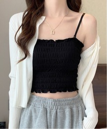 WEGO | WEGO/シャーリングカップ付きキャミソール(肩紐取外し可能)(キャミソール)