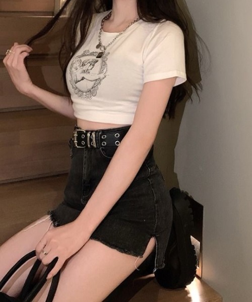 ViViDAY(ビビデー)の「天使プリント半袖ショート丈tシャツ(Tシャツ/カットソー・レディース・ホワイト・M)」の12枚目の写真