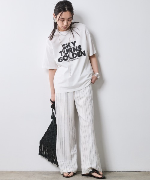 CHIC STYLE(シックスタイル)の「ストライプリラックスパンツ(ペチパンツ付)<大きいサイズ有>シックスタイル(その他パンツ・レディース・ホワイト系/ネイビー系・M/L/LL/3L/4L/5L)」の7枚目の写真