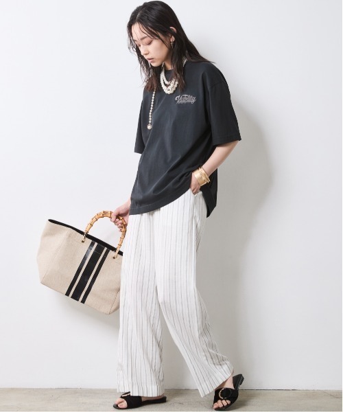 CHIC STYLE(シックスタイル)の「ストライプリラックスパンツ(ペチパンツ付)<大きいサイズ有>シックスタイル(その他パンツ・レディース・ホワイト系/ネイビー系・M/L/LL/3L/4L/5L)」の9枚目の写真