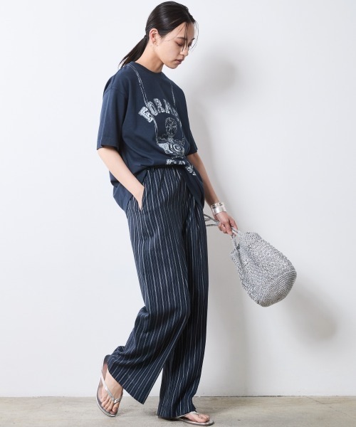 CHIC STYLE(シックスタイル)の「ストライプリラックスパンツ(ペチパンツ付)<大きいサイズ有>シックスタイル(その他パンツ・レディース・ホワイト系/ネイビー系・M/L/LL/3L/4L/5L)」の18枚目の写真