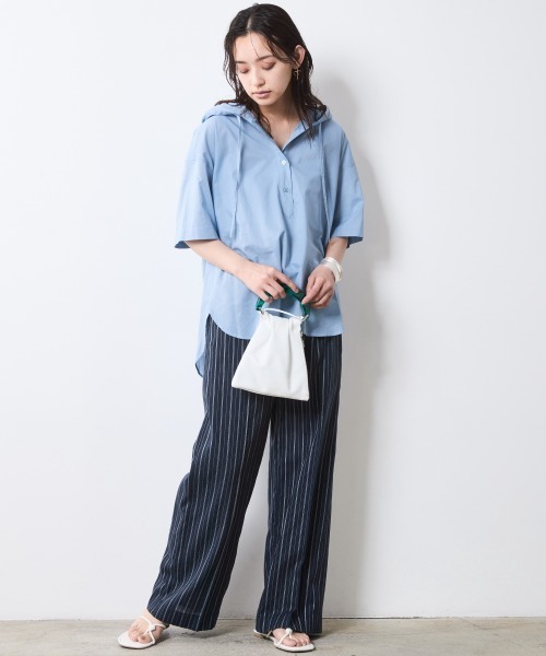 CHIC STYLE(シックスタイル)の「ストライプリラックスパンツ(ペチパンツ付)<大きいサイズ有>シックスタイル(その他パンツ・レディース・ホワイト系/ネイビー系・M/L/LL/3L/4L/5L)」の22枚目の写真