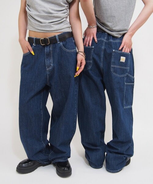 WHO'S WHO gallery(フーズフーギャラリー)の「【KOOKYN/クーキー】 ペインターデニムパンツ/2サイズ(デニムパンツ・レディース・ブルー/ブラック・MEDIUM/LARGE)」の1枚目の写真