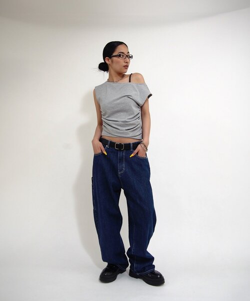 WHO'S WHO gallery(フーズフーギャラリー)の「【KOOKYN/クーキー】 ペインターデニムパンツ/2サイズ(デニムパンツ・レディース・ブルー/ブラック・MEDIUM/LARGE)」の14枚目の写真