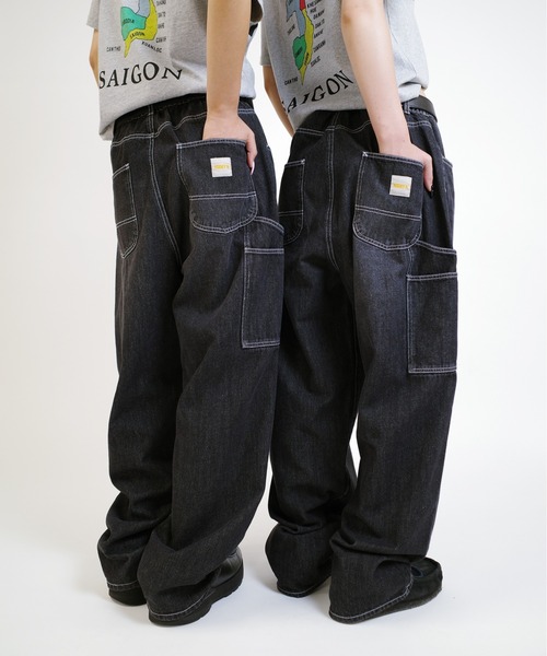 WHO'S WHO gallery(フーズフーギャラリー)の「【KOOKYN/クーキー】 ペインターデニムパンツ/2サイズ(デニムパンツ・レディース・ブルー/ブラック・MEDIUM/LARGE)」の2枚目の写真