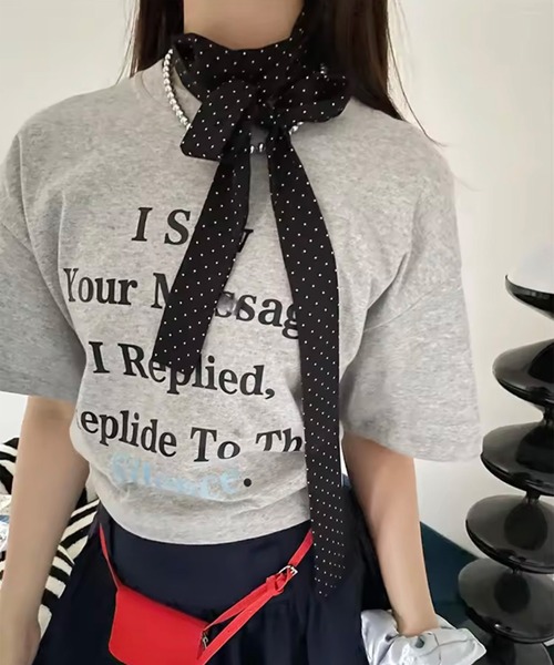 ammy.（エイミードット）の「【 ammy. / エイミードット 】 ドット スリム タイ / ベルト スカーフ（バンダナ/スカーフ・レディース・ブラック/ホワイト・FREE）」の7枚目の写真