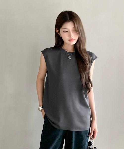 by LEGNA(バイレグナ)の「ニュアンスネックフレンチスリーブTシャツ(Tシャツ/カットソー・レディース・チャコール/ブラック系/ホワイト/チャコールグレー/ブラック/ホワイト系/グレイッシュベージュ・FREE)」の16枚目の写真