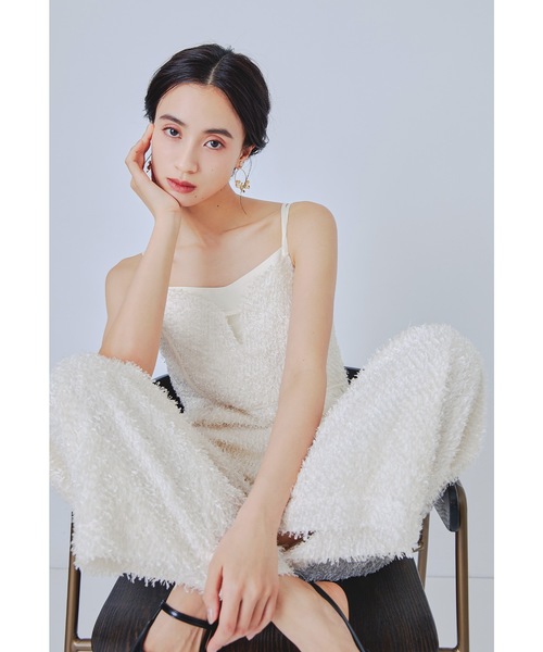 シャギーオールインワンドレス パンツドレス ワイドパンツ 結婚