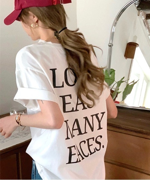 SHEENA(シーナ)の「バックメッセージロゴオーバーサイズTシャツ(Tシャツ/カットソー・レディース・ホワイト/ブラック/グレー・M)」の5枚目の写真