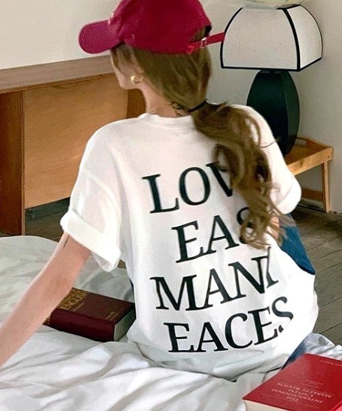 SHEENA(シーナ)の「バックメッセージロゴオーバーサイズTシャツ(Tシャツ/カットソー・レディース・ホワイト/ブラック/グレー・M)」の9枚目の写真