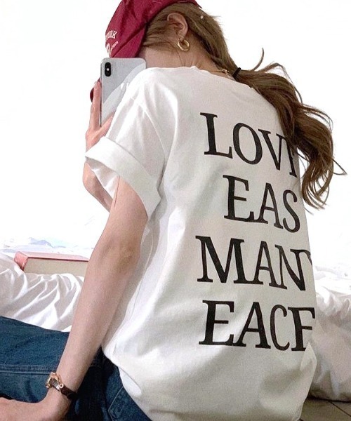 SHEENA(シーナ)の「バックメッセージロゴオーバーサイズTシャツ(Tシャツ/カットソー・レディース・ホワイト/ブラック/グレー・M)」の10枚目の写真