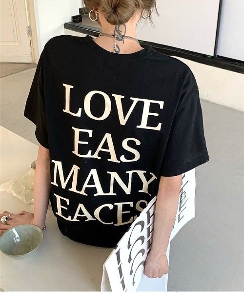 SHEENA(シーナ)の「バックメッセージロゴオーバーサイズTシャツ(Tシャツ/カットソー・レディース・ホワイト/ブラック/グレー・M)」の17枚目の写真