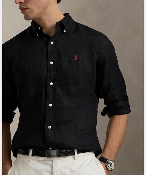 POLO RALPH LAUREN(ポロ ラルフ ローレン)の「クラシック フィット リネン シャツ(シャツ/ブラウス・メンズ・ブラック系1・M/S/L/XS/XXL/XL)」の5枚目の写真