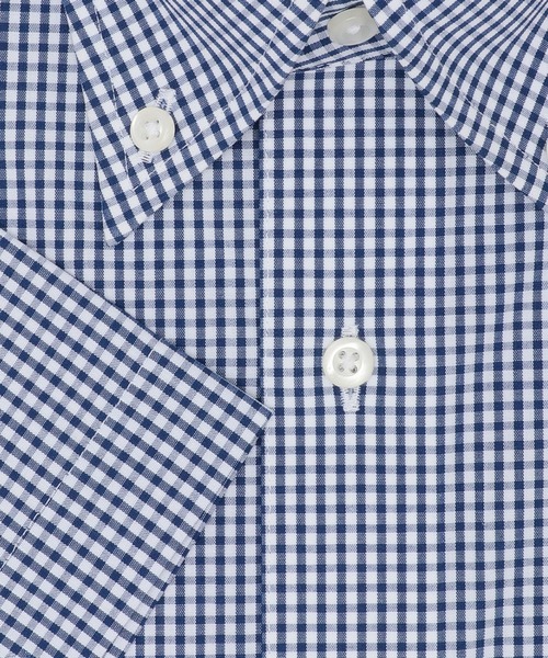 TOKYO SHIRTS(トウキョウシャツ)の「【吸水速乾】 形態安定ノンアイロン ボタンダウン 半袖ビジネスワイシャツ(ビジネスシャツ・メンズ・ネイビー・首回り37cm/首回り39cm/首回り42cm/首回り41cm/首回り43cm)」の3枚目の写真