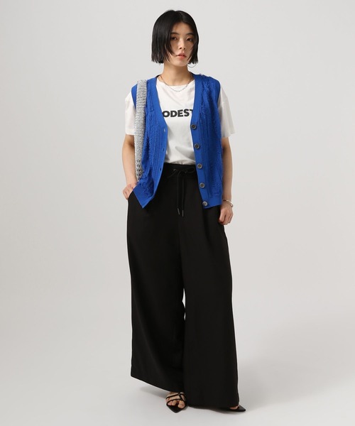 BAYFLOW(ベイフロー)の「カットフリンジニットベスト(ベスト・レディース・ブルー/アイボリー/ブラック・FREE)」の15枚目の写真