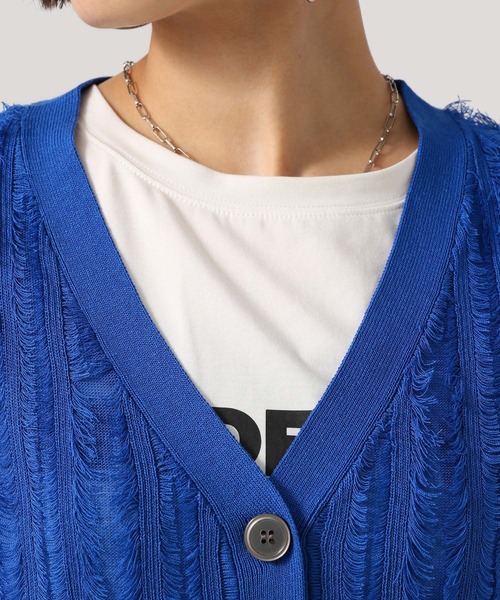 BAYFLOW(ベイフロー)の「カットフリンジニットベスト(ベスト・レディース・ブルー/アイボリー/ブラック・FREE)」の20枚目の写真