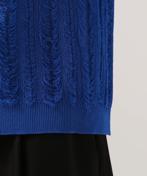 BAYFLOW(ベイフロー)の「カットフリンジニットベスト(ベスト・レディース・ブルー/アイボリー/ブラック・FREE)」の22枚目の写真