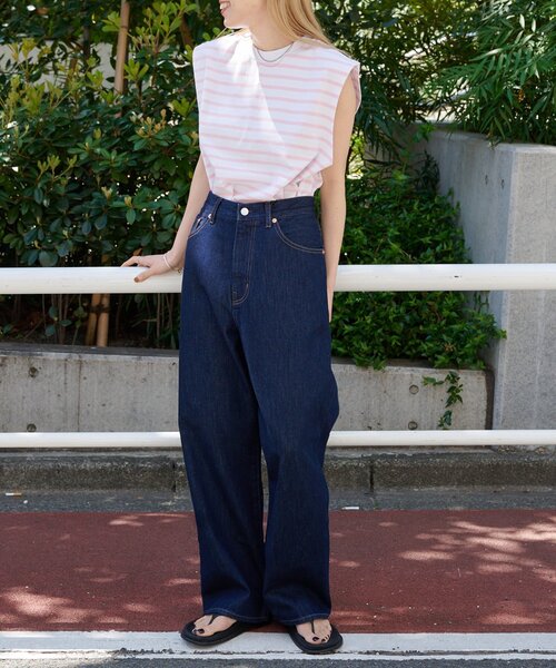 追加3 ULTライトデニムハイライズルーズ5PKT（デニムパンツ