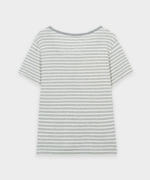 BEIDELLI（ベイデリー）の「[MADE] ストライプUネック半袖Tシャツ（Tシャツ/カットソー・レディース・キャメル/ピンク/ネイビー/ブラック/ブルー/グレー・FREE）」の17枚目の写真